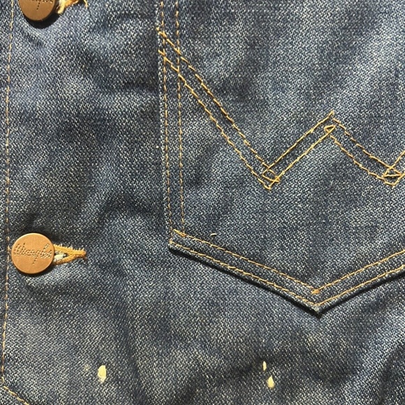 Vintage 80s 90s Wrangler Denim Sherpa Lined Vest M - Picture 3 of 7